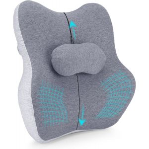 Coussin De Dossier Ergonomique En Mousse &Agrave; M&eacute;moire De Forme,Coussin De Soutien Lombaire R&eacute;glable,Soulage Les Maux De Dos Et La Posture Assise,Pour La Maison,Le Bureau,Le Si&egrave;ge De Voiture - Neuf