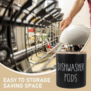 Conteneur Herm&eacute;tique Pour Dosettes De Vaisselle Bo&icirc;te De Rangement Ronde Couvercle Pour Stockage Des Dosettes De D&eacute;tergent Et Autres Petits Articles - Neuf