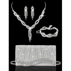 Mousseux Femmes d'Embrayage, de Nouvelles Strass Sac de Soir&eacute;e, Parti de Femmes Sac de Luxe Enveloppe Sac de Mari&eacute;e de Mariage de Sac, Avec Mousseux Strass Bijoux de Th - Neuf