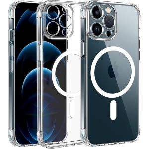 TRAHOO-Magn&eacute;tique Coque Protection Cam&eacute;ra pour iPhone 12 Pro Compatible avec MagSafe Charge sans Fil, Anti-Jaune Antichoc Anti-Rayures &Eacute;tui Housse pour iPhone 12 Pro, Transparente - Neuf