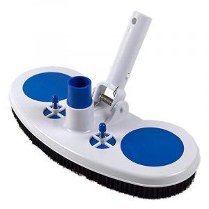 Brosse de nettoyage manuelle pour piscine avec poils en nylon, nettoyage manuel de piscine, raccord de tuyau rotatif pour piscines creusées, à laver et en vinyle - Neuf