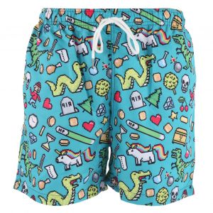 Short De Bain Pour Garcon, Sechage Rapide, Respirant, Decontracte, Avec Cordon De Serrage, Pour L'ete Et La Plage, Stk102002 M - Neuf