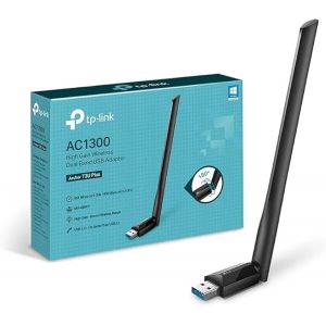 Loc-Clé Wifi Puissante Ac1300 Mbps Archer T3U Plus,Dongle Wifi,Wifi Usb,Clé Wifi Puissante,Antenne À Gain Élevé 5Dbi,Garantie 3 Ans,Compatible Avec Windows 11/10/8.1/8/7(32/64 Bit)Et Macos - Neuf