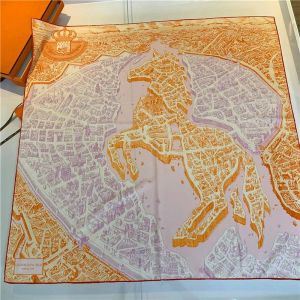 Marque De Luxe Sergé Soie Grande Écharpe Femmes À La Main Curling Cheval Cavalier Animal Femme Sergé Carré Châle Fashionbelt Squarescarve-90cm X 90cm-No 041 - Neuf