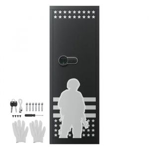 Armoire de Rangement pour 10-12 Fusils-Duoku-Coffre-Fort S&eacute;curis&eacute; avec Clavier Num&eacute;rique et Cl&eacute;s-&Eacute;quip&eacute; de 4 Poches et 3 Supports - Neuf