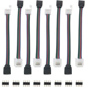 4 Pin Connecteur Rgb, 4 Broches Rgb Led Connecteur, Connecteur De C&acirc;ble D'extension Rgb, Led Strip L'adaptateur, 10mm 5050 Bande Led Connecteur - Neuf