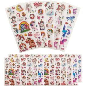 Autocollants 3d Pour Enfants, Kids Stickers 450+ 3d En Relief, 30 Feuilles Autocollants De Unicorn Pour Récompenser Scrapbooking, Autocollants 3d Parfait Pour Une Fête Sur Le Thème De La Licorne - Neuf