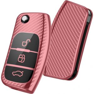 Étui pour clé de voiture Ford, housse de protection en silicone souple pour Mondeo, Fiesta, Focus, Galaxy, Mustang, Kuga, Titanium Fusion, 3 clés, étui en TPU pour clé de voiture Ford (rayure rouge) - Neuf