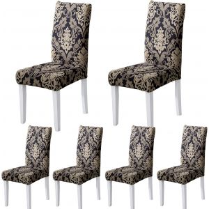 6 Morceaux Président De Couverture, Chaise De Salle À Manger Couvercle Extensible Président De Couverture Pour Mariage Moderne, Restaurant Décor - Neuf
