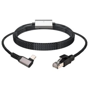 Adaptateur USB C vers Ethernet 1000Mbps, Adaptateur USB C vers RJ45 LAN, Adaptateur réseau USB Compatible avec Windows, Mac, Pad Pro/Air, iPhone 15/16Pro, Galaxy S24/S23(3m) - Neuf