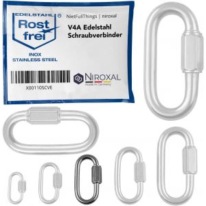 Checarzhn--No1-2 Pièces Acier Inoxydable De 5-Mm Connecteur À Vis V4a Forme Courte, Droite Et Robuste Charge De Rupture 930 Kg Mousqueton À Vis Élément De Vis De Secours Raccord Rapide - Neuf