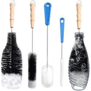 LETNERNY-Jeu De 4 Goupillons Pour Compatible Avec Bouteilles En Verre Sodastream,Nettoyage Doux Et Sans Rayures, De Nettoyage Bouteilles À Bulles,Pour Carafe En Verre De 0,6 L,Bouteilles De Bébé - Neuf