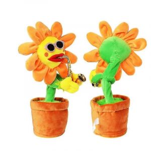 Jouet musical en peluche douce et dansante en forme de tournesol, amusant et cr&eacute;atif, saxophone pour enfants - Neuf