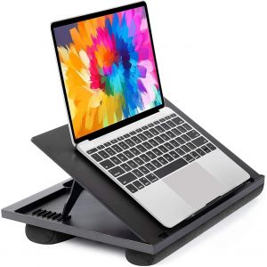 Support d'Ordinateur Portable avec Coussin - R&eacute;glable de mani&egrave;re avec 8 Angles, Supporte Notebook, Tablette de 15,6"" maximaux, Table de Plateau & Adapt&eacute; aux Voyages, au Travail, &agrave; la Maison&iquest; - Neuf