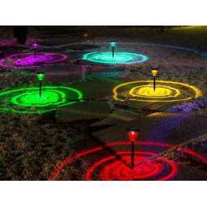 Lot De 2 Lampes Solaires Led Pour Jardin Avec Modes De Couleur Chaude Et Rgb - Neuf