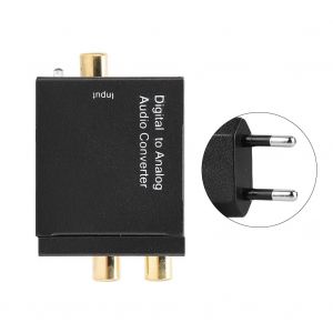 Convertisseur audio numerique optique coaxial vers analogique a double puce avec adaptateur secteur 110-240 V, prise UE - Neuf