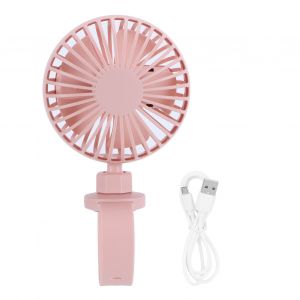 HJLIAN Mini ventilateur portable avec chargeur USB et dragonne confortable, ideal pour les voyages en interieur et en exterieur, rose - Neuf