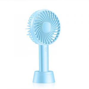 Ventilateur portable USB, mini ventilateur de poche avec batterie rechargeable de 1200 mAh et 3 vitesses de vent réglables, petit ventilateur de bureau pour la maison/le bureau/les voyages, bleu - Neuf