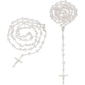 2 Pièces Cristal Perles Chapelet Collier Sainte Marie Croix Prière Perles Collier Pour Prière Quotidienne Décor À La Maison Cadeaux - Neuf