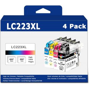 LC223XL Cartouches d'encre de rechange pour Brother LC-223 LC-221 de 4,noir,cyan magenta,jaune,compatibles avec DCP-J4120DW DCP-J562DW,MFC-J480DW J680DW J880DW J4420DW J4620DW J4625DW J5320DW - Neuf