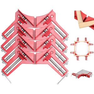 Ulteronixshop-4 PCS serre joints &agrave; angle droit de 90 degr&eacute;s, serre joint angle droit pince angle droit presse cadre pour travail du bois cadre, &eacute;tau d'angle, outils &agrave; main, pinces d'angle, &eacute;tau &agrave; boi - Neuf