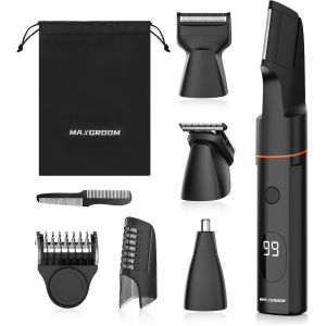 Tondeuse Corps Homme, 4 En 1 Tondeuse Intime Homme Étanche Ipx6, Rasoir Intime Homme Wet&dry Avec Peigne Limite, Autonomie De 90 Min, Tondeuse Homme Partie Intime Pour Vi Aisselles Aines Poils - Neuf