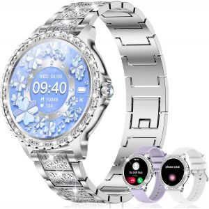 Checarzhn--No1-Montre Connectée Femme Avec Appel Diamond, 1.32'' Hd Montre Conecter Android Femme, Fonction Féminine, Fréquence Cardiaque Spo2 Sommeil 120 Modes Sportif,Smartwatch Femme Pour Android Ios - Neuf