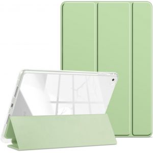 Kal-Coque Pour Ipad 2018 9,7 2017 / Ipad Air 1 2 Avec Pencil Holder [Stylet Apple Non Inclus], &Eacute;tui Cover Souple Tpu Shell Arri&egrave;re Translucide Housse Pour Apple Ipad 6e/5&egrave;me G&eacute;n&eacute;ration, Vert Clair - Neuf