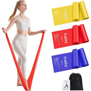Bande Elastique Musculation (3 Pi&egrave;ces),1.5m/2m Bande Elastique Fitness Avec 3 Niveaux De R&eacute;sistance,Bande &Eacute;lastique Id&eacute;ale Pour Yoga,Pilates.[K1198] - Neuf