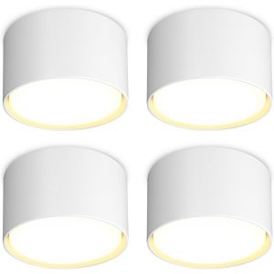 4x Spots De Plafond Blanc - Ø84x50mm - 6w 680lm Spot Led - 4000k Led Gx53 230v Inclus - Angle Du Faisceau 180° - Aluminium Luminaire Plafonnier - Neuf