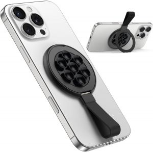 KAL-Support Magn&eacute;tique Telephone Ventouse - Fixation Mains Libres Pour Surfaces Lisses (Mur, Vitre, Tableau De Bord) - Ventouse Telephone Portable Compatible Avec Les Smartphones Magn&eacute;tiques,Noir - Neuf