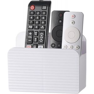LETNERNY-Support Mural Adhésif Pour Télécommande Tv, Côté Lit, Panier De Rangement Pour 2 Ou 4 Télécommandes, Blanc - Neuf