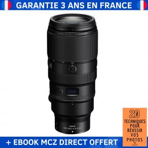 Nikon Z 100-400mm F4.5-5.6 VR S + Ebook '20 Techniques pour R&eacute;ussir vos Photos' - Objectif Nikon Z - Neuf