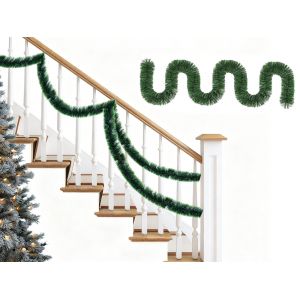 Guirlande de 15 m de guirlande verte pour d&eacute;coration de No&euml;l et des f&ecirc;tes - Neuf