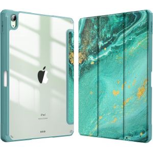 Coque Pour Ipad Air 11 Pouces M3/M2 (2025/2024), Ipad Air 5/4 10.9 Pouces (2022/2020) - [Rangement De Stylet] Housse Transparente Claire Etui Antichoc Veille/R&eacute;veil Auto, Vague Aquatique - Neuf