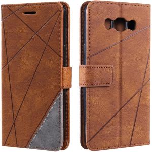 Kal-Coque Pour Galaxy J7 2016, Etui En Cuir Pu Portefeuille Housse Fermeture Magnétique Und Flip Pour Galaxy J7 2016, Avec Fermeture Magnétique, Marron - Neuf