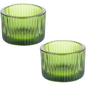 KALANKA-Lot de 2 photophores décoratifs en verre pour centre de table pour maison, fête de mariage (vert) - Neuf