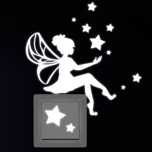 Eryi-Etoile Fluorescente Chambre Enfant, Petite Fée Avec Étoiles, 11 Pièces, Stickers Muraux Enfants, Etoiles Phosphorescentes Plafond, Stickers Phosphorescent, Decoration Murale - Neuf