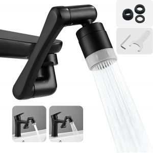 Rotatif Sortir Robinet avec 2 Pulvérisations,1440 Degrés Pivotant Aérateur de Robinet,Multifonction Pivotant Robinet Extension,le Rotary salle de Bains Robinet d'Évier,d'Économie d'Eau - Neuf