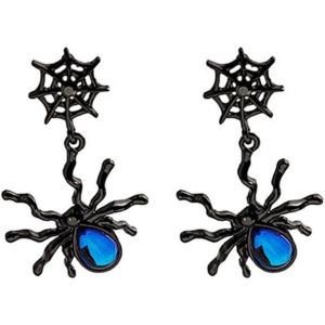 Kal-1 Paire Boucles D'oreilles Halloween Araignée Halloween Déguisement Femme Fille Cadeau De Bijoux Unisexe Noir Bijou Animal Mignon - Neuf