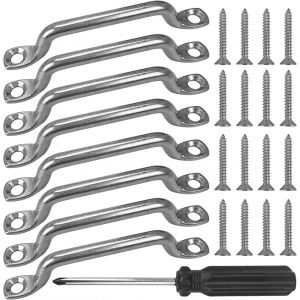 Letnerny-Oeil De Coussin Sup&eacute;rieur De Bateau,8 Pi&egrave;ces Bateau Dessus Pad Oeil Kayak Pont Boucles En Acier Inoxydable Coussin Sup&eacute;rieur De Bateau Coussin De Sangle D'oeil Kayak Boucles Pour Maintenir E - Neuf