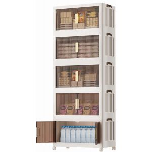 Subzonal-Boîte De Rangement Empilable À 5 Niveaux Avec Couvercle Et Armoire À Roulettes Pliable - 398 L - Pour La Maison, Le Bureau, La Chambre D'étudiant - Neuf