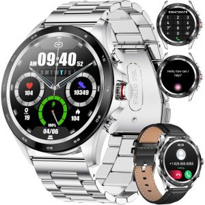 Montre Connect&eacute;e Homme 1.32'' Smartwatch Avec Appel Bluetooth E Assistente Vocale, Montre Intelnte Sports Etanche Podom&egrave;tre Calorie Montre De Fitness Pour Android Ios[Z1129] - Neuf