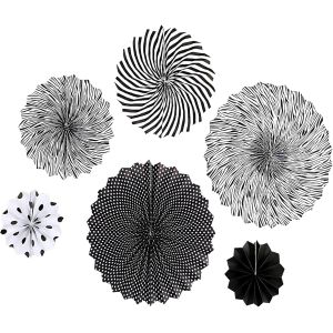 Cauc-Ensemble De Décoration D'éventail En Papier, Halloween Decoration,Ventilateur De Plafond À Pompons, Décoration De Vacances Mexicaine, Adapté Aux Fêtes, Mariages, Noël, Thanksgiving, Halloween (N - Neuf