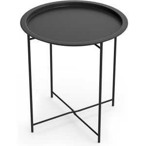 Ulteronixshop-Table d'appoint d'ext&eacute;rieur en fer r&eacute;sistante aux intemp&eacute;ries pour balcon, terrasse et camping (capacit&eacute; de charge de 30 kg, pliable et facile &agrave; transporter) - Neuf