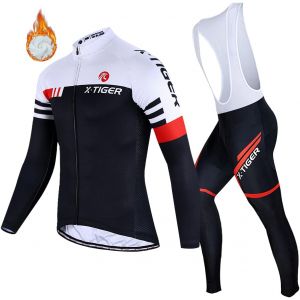 Subzonal-Homme Maillot Cyclisme Manches Longues Vestes De Cyclisme Coussin Rembourr&eacute;s En Gel 5d Pantalons V&eacute;lo Vtt V&ecirc;tements Respirant Automne Hiver Thermique Polaire Maillot V&ecirc;tements Coupe Vent - Neuf