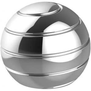 KAL-Jouet De Bureau Rotatif Cinétique Stress De Soulagement De L'Anxiété Soulagement De L'Anxiété Tdah (Dia-38Mm, Argenté) - Neuf