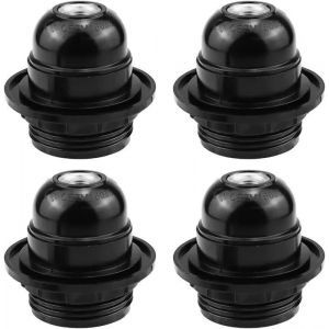 Lot de 4 adaptateurs de douille E27, douille noire E27, douille à vis, support d'ampoule E27, douille rétro Edison E27, douille - Neuf