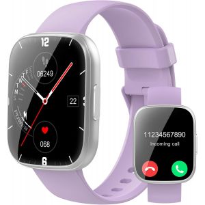 Montre Connect&eacute;e Homme Femme, 1.95"" Smartwatch avec Appel Bluetooth, 100+ Modes Sportifs, Montre Intelligente avec Podometre/Sommeil/Cardiofrequencemetre, Etanche IP68 Montre Sport, Violet - Neuf