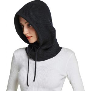 Ulteronixshop-Chapeaux D'hiver Pour Femme, &Eacute;charpe Chaude &Agrave; Capuche Pour Femme, Cagoule Tricot&eacute;e Avec Cordon De Serrage - Neuf